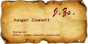 Junger Zsanett névjegykártya